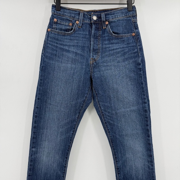 Levis 501 Jeans Women 25x30 Premium Stretch Skinny Button Fly Mid Rise Denim - Picture 2 of 15